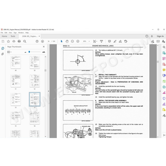 HINO TRUCK 2006 WORKSHOP SERVICE MANUAL
