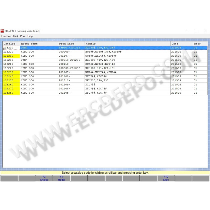 HINO TRUCKS / BUSES 2019 EPC PARTS CATALOG