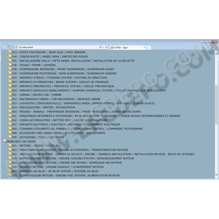 Iveco Truck HD8 EURO 5 spare parts catalog