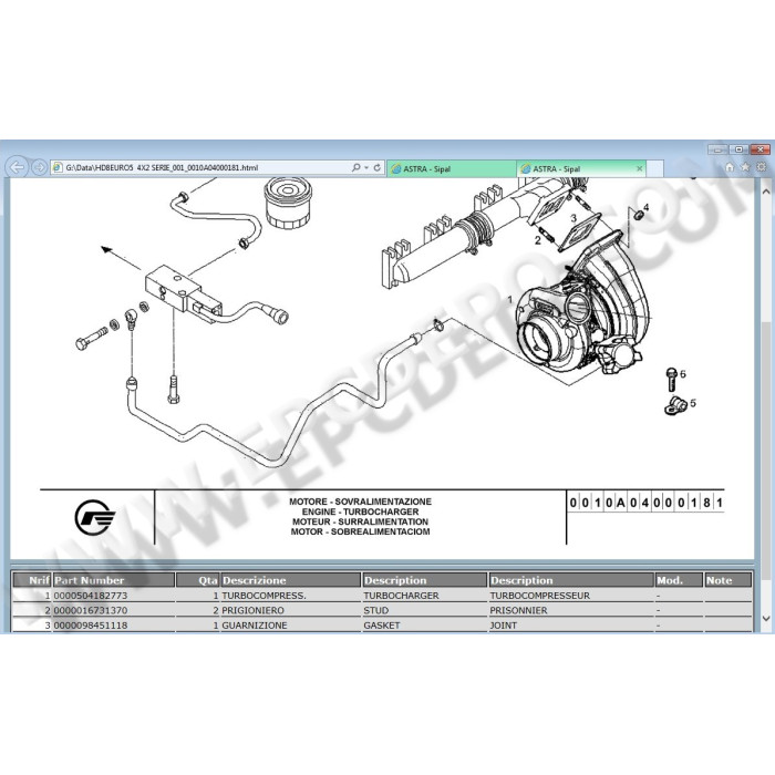 Iveco Truck HD8 EURO 5 spare parts catalog