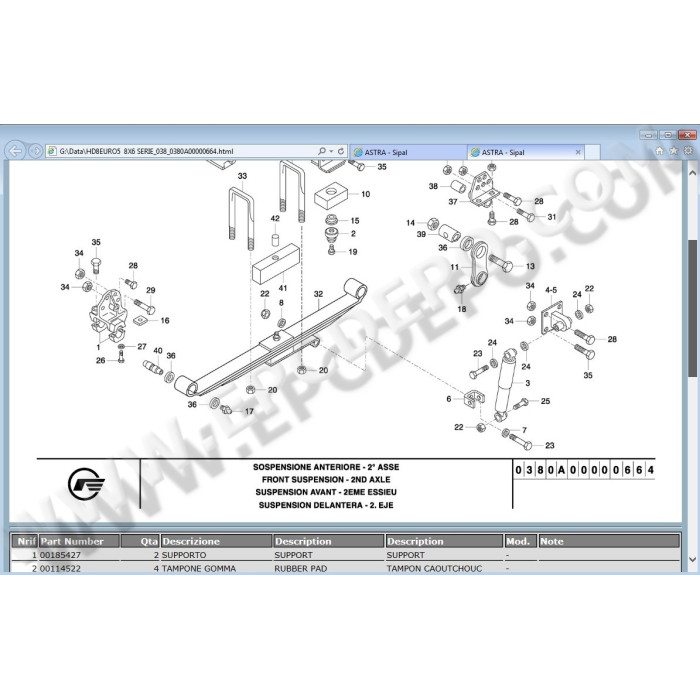 Iveco Truck HD8 EURO 5 spare parts catalog