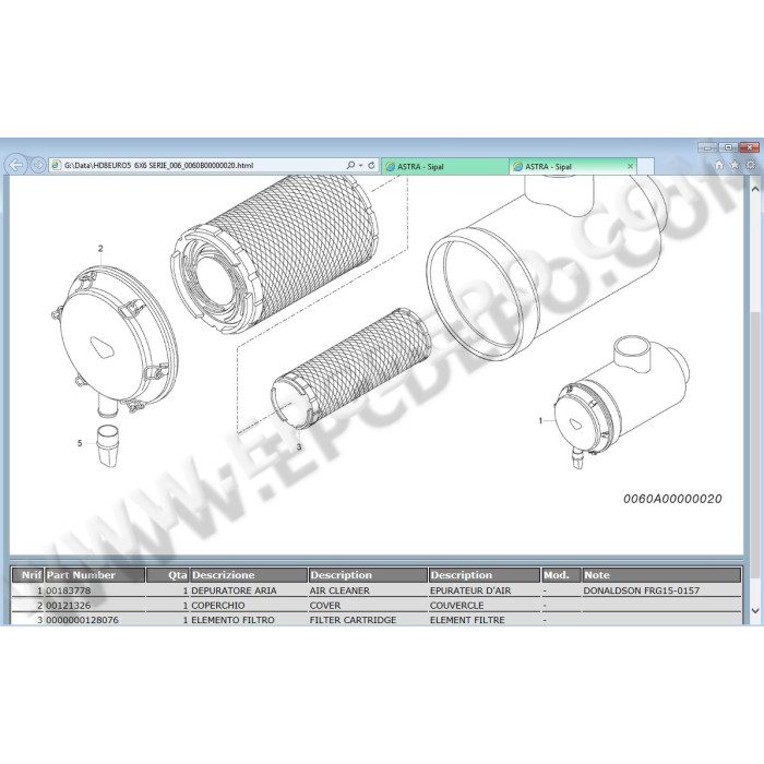 Iveco Truck HD8 EURO 5 spare parts catalog