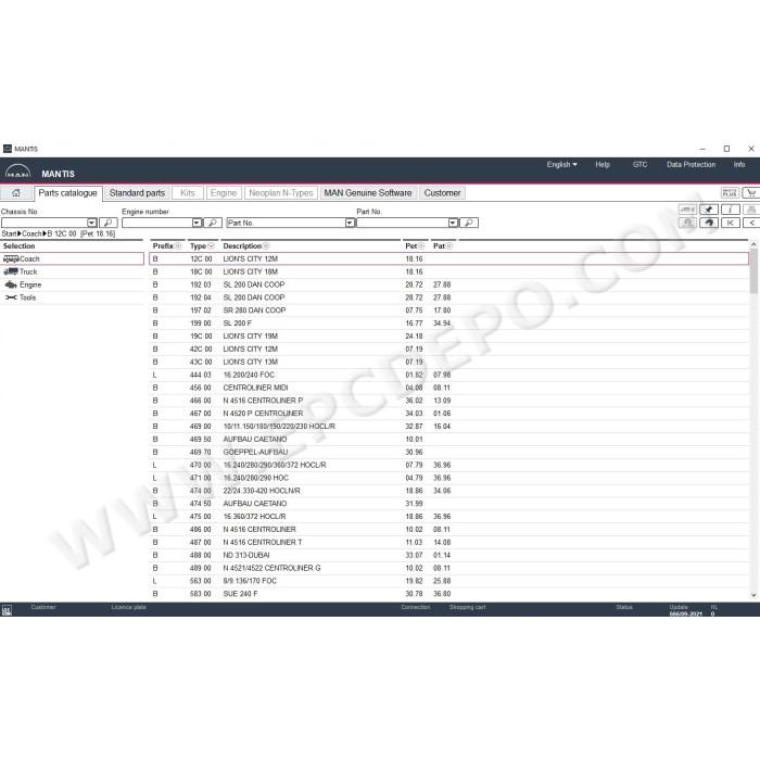 MAN MANTIS EPC SPARE PARTS CATALOG 09.2021