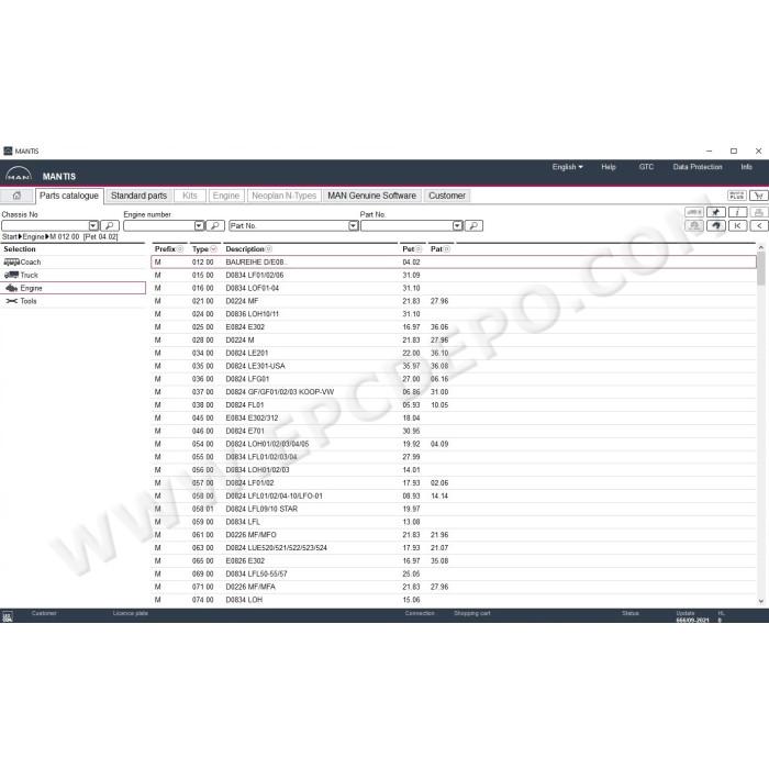 MAN MANTIS EPC SPARE PARTS CATALOG 09.2021