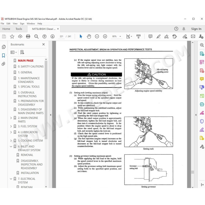 Mitsubishi Diesel Engines workshop service manual