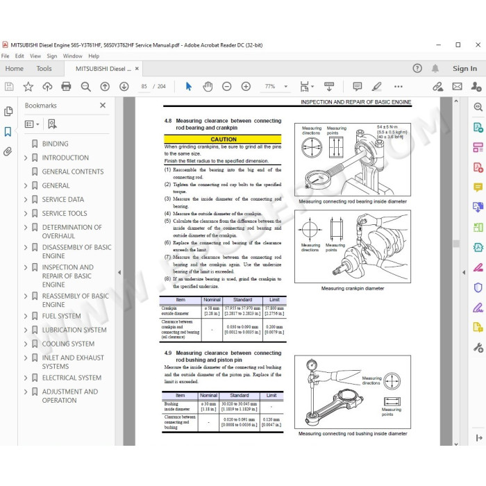 Mitsubishi Diesel Engines workshop service manual