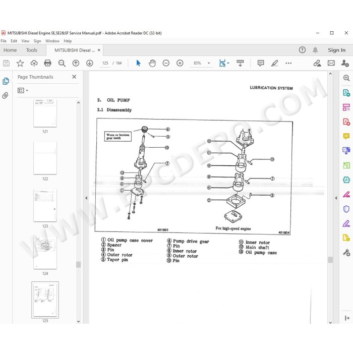 Mitsubishi Diesel Engines workshop service manual