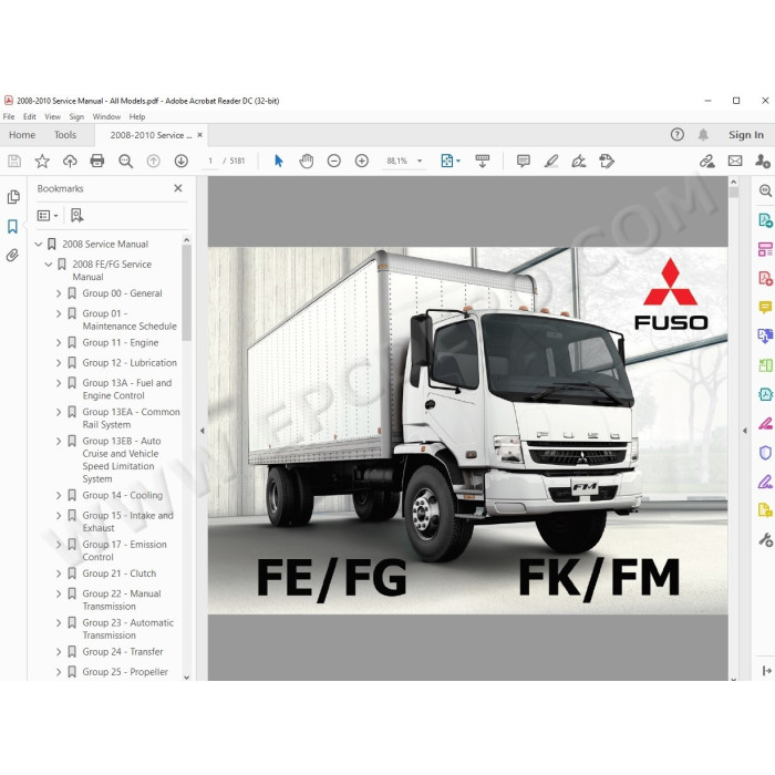 Mitsubishi Fuso FE FG FK FM 2008 - 2010 service manual