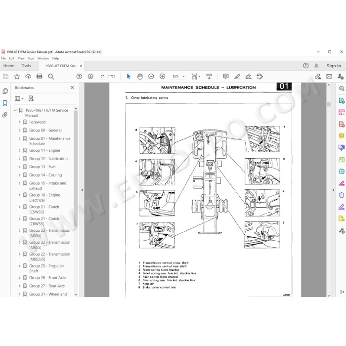 Mitsubishi Fuso FK FM 1986 - 1987 service manual