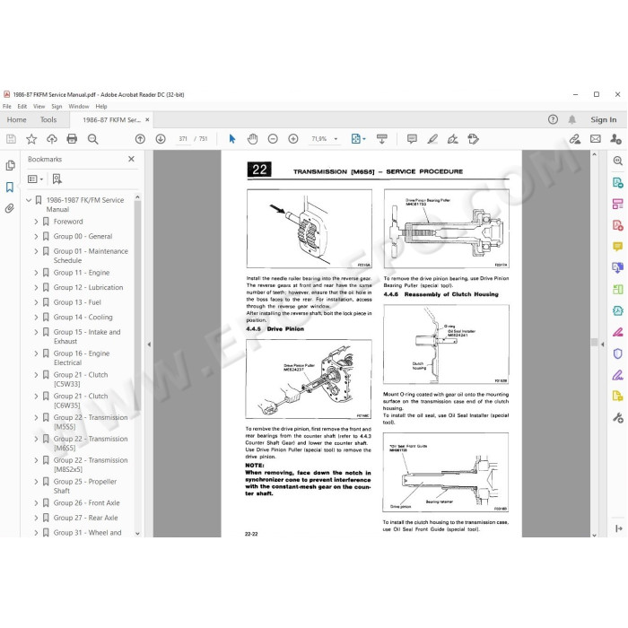 Mitsubishi Fuso FK FM 1986 - 1987 service manual
