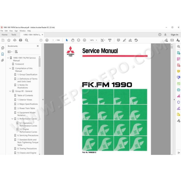 Mitsubishi Fuso FK FM 1990 - 1991 service manual