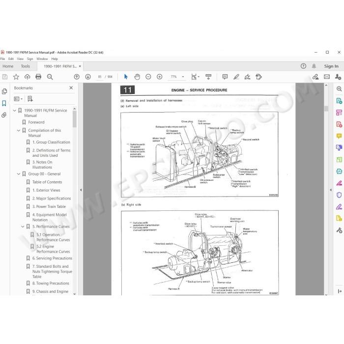 Mitsubishi Fuso FK FM 1990 - 1991 service manual
