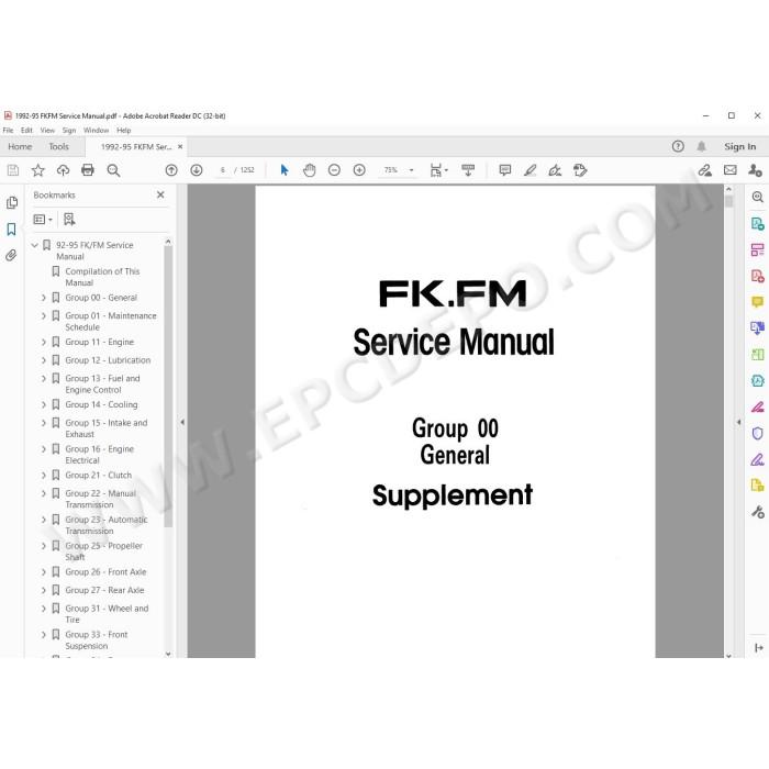 Mitsubishi Fuso FK FM 1992 - 1995 service manual