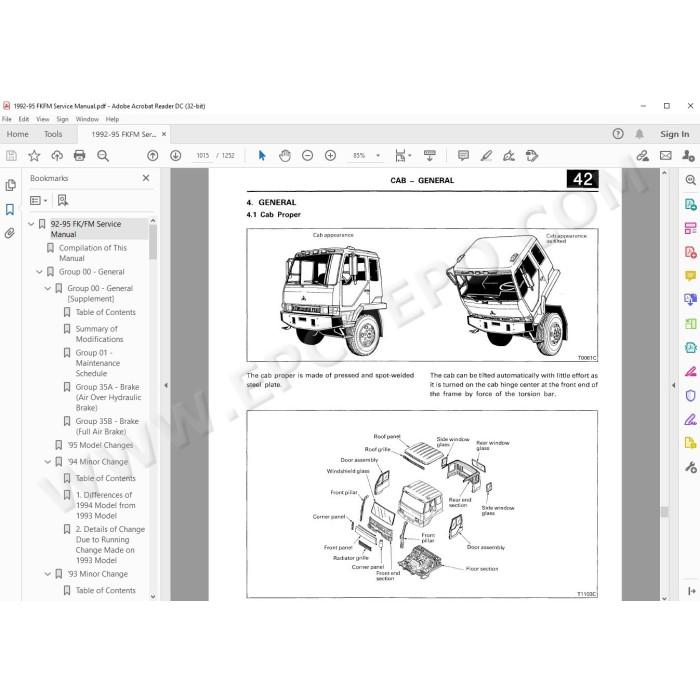 Mitsubishi Fuso FK FM 1992 - 1995 service manual