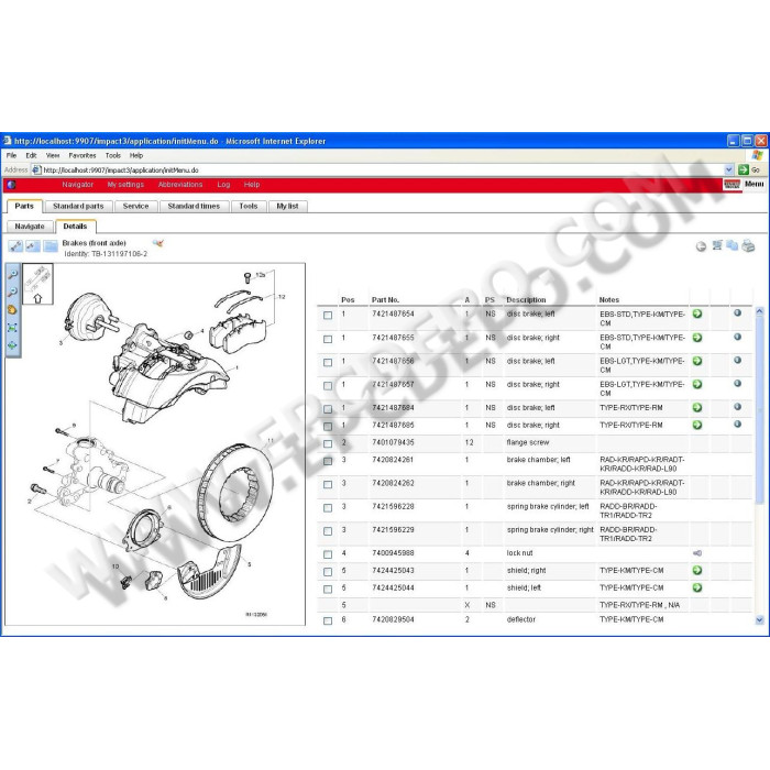 Renault Truck Impact 2016 EPC parts catalog + service
