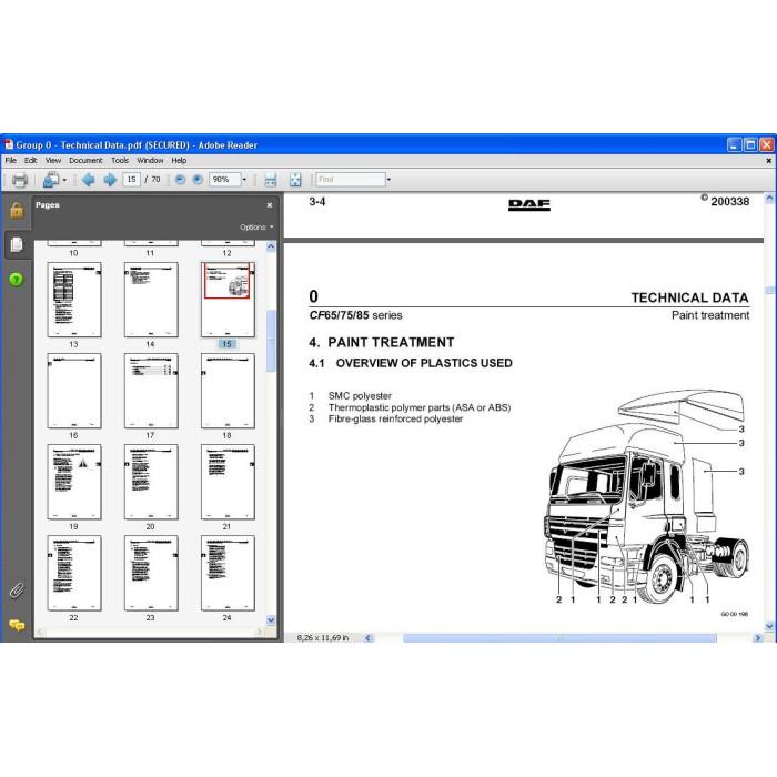 DAF CF65, CF75, CF85 WORKSHOP SERVICE MANUAL