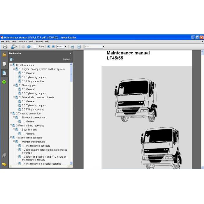 DAF LF45, LF55 WORKSHOP SERVICE & REPAIR MANUAL