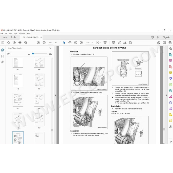 Isuzu N series 4HG1 engine workshop service manual