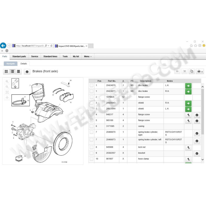 Volvo Impact Buses & Lorries EPC parts catalog + service 2019