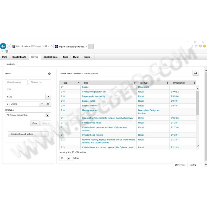 Volvo Impact Buses & Lorries EPC parts catalog + service 2019
