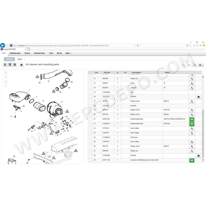 Volvo Impact Buses & Lorries EPC parts catalog + service 2020