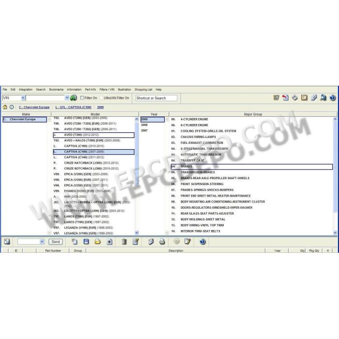 CHEVROLET EUROPE EPC SPARE PARTS CATALOG 2012
