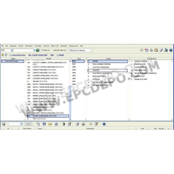 CHEVROLET EUROPE EPC SPARE PARTS CATALOG 2012
