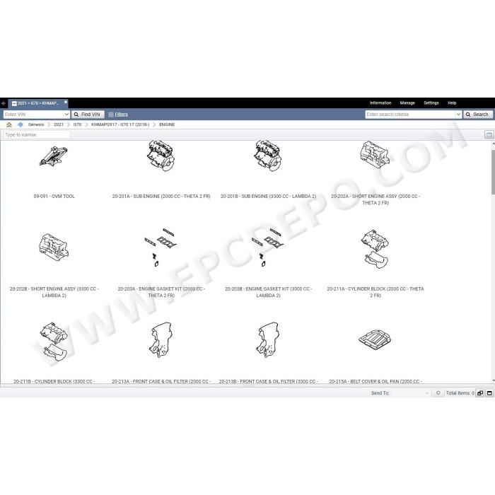 GENESIS NORTH AMERICA EPC PARTS CATALOG 2021