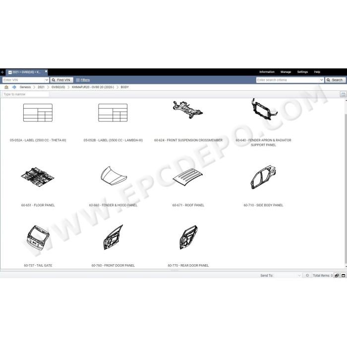 GENESIS NORTH AMERICA EPC PARTS CATALOG 2021