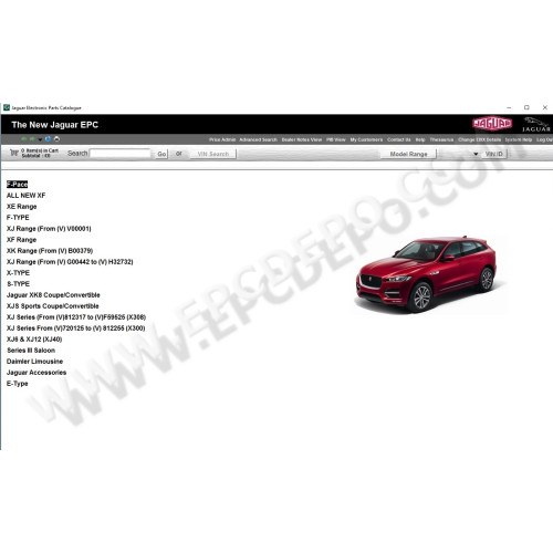 JAGUAR JEPC 2016 EPC PARTS CATALOG