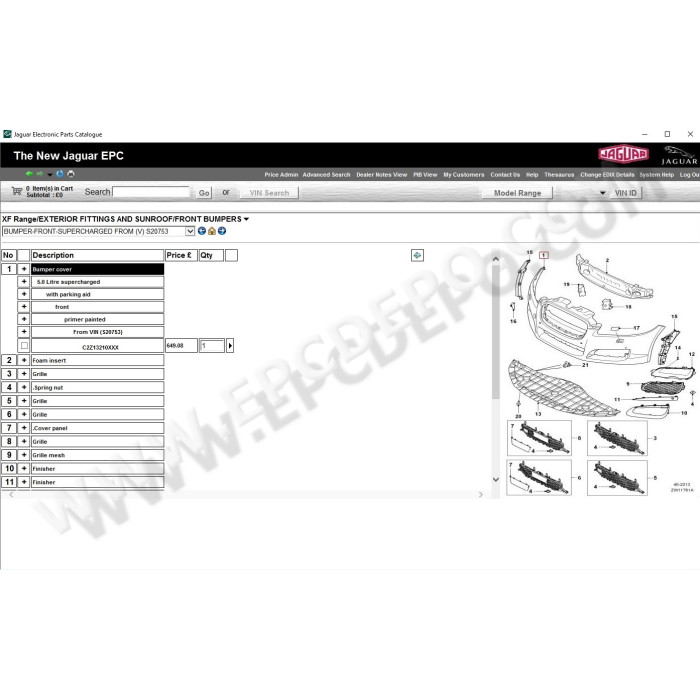 JAGUAR JEPC 2018 EPC PARTS CATALOG