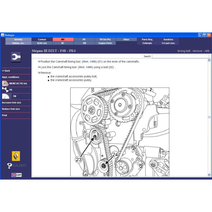 Renault Dialogys 4.72 2018 EPC parts catalog + service