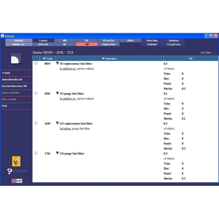Renault Dialogys 4.72 2018 EPC parts catalog + service
