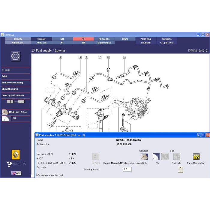 Renault Dialogys 4.72 2018 EPC parts catalog + service