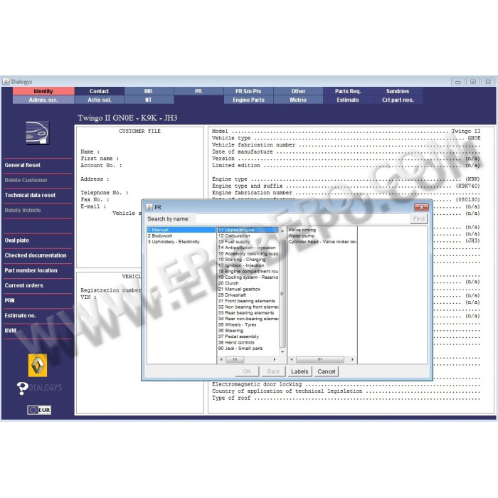 Renault Dialogys 4.90 2019 EPC parts catalog + service