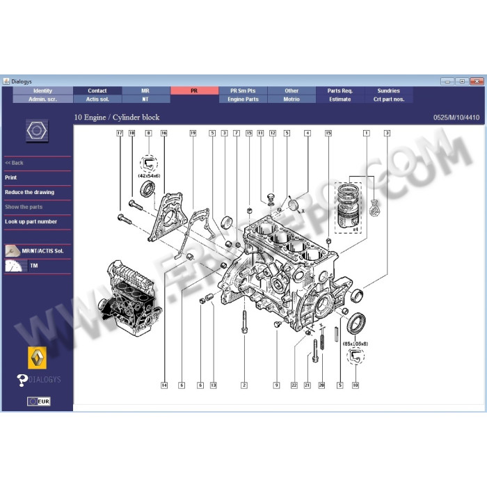 Renault Dialogys 4.90 2019 EPC parts catalog + service