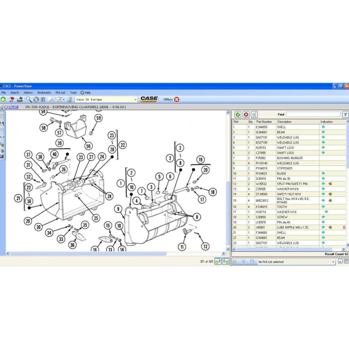 Case Construction CE Europe EPC spare parts catalog 2010