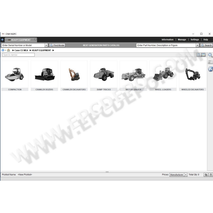 Case Construction CE Middle East / Africa / Pacific EPC parts catalog 2021