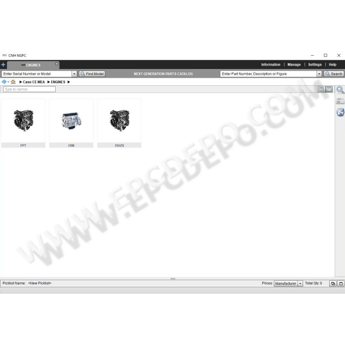 Case Construction CE Middle East / Africa / Pacific EPC parts catalog 2021