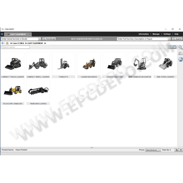 Case Construction CE Middle East / Africa / Pacific EPC parts catalog 2021
