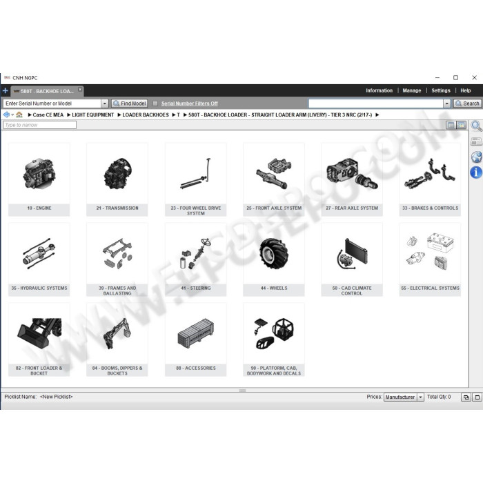 Case Construction CE Middle East / Africa / Pacific EPC parts catalog 2021