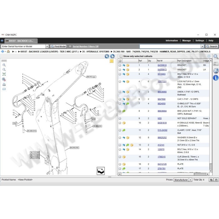 Case Construction CE Middle East / Africa / Pacific EPC parts catalog 2021