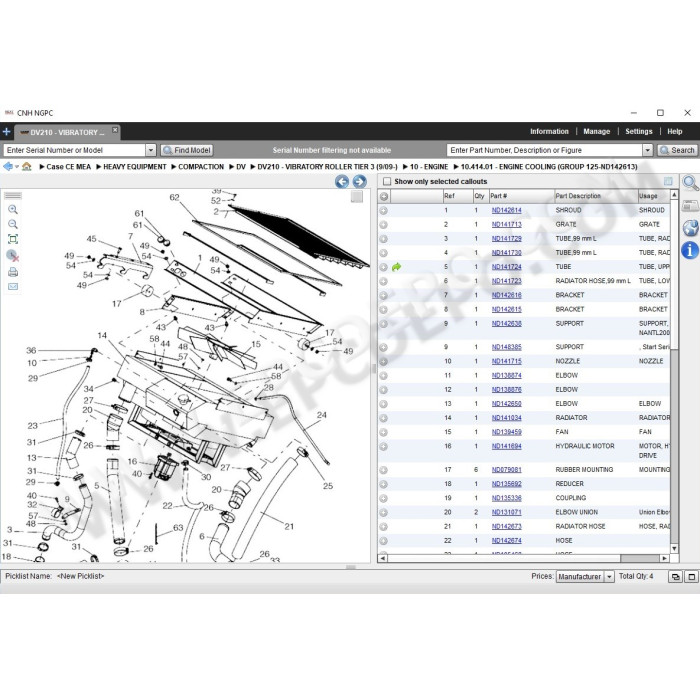 Case Construction CE Middle East / Africa / Pacific EPC parts catalog 2021