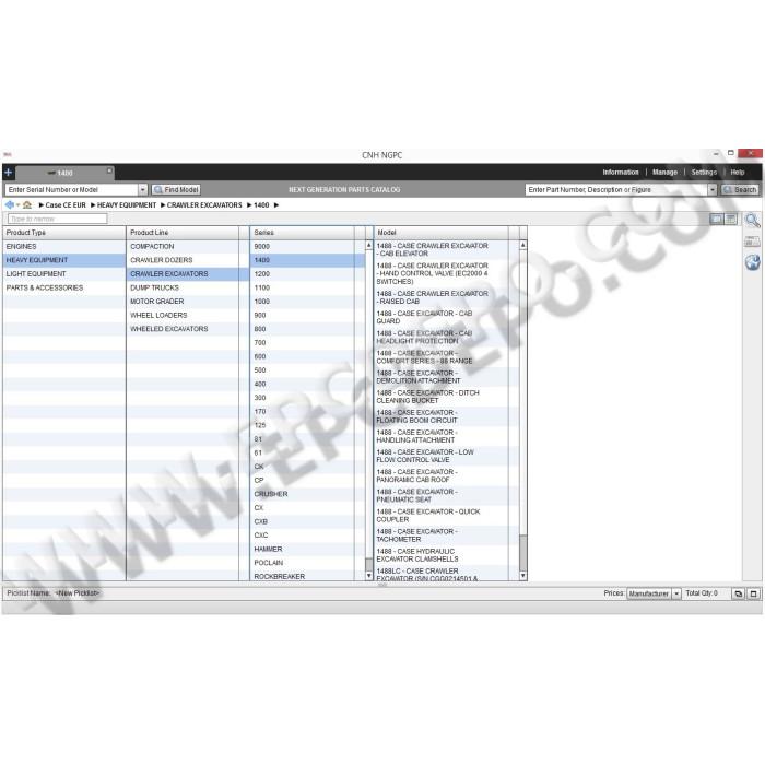 Case Construction CE Europe EPC spare parts catalog 2014
