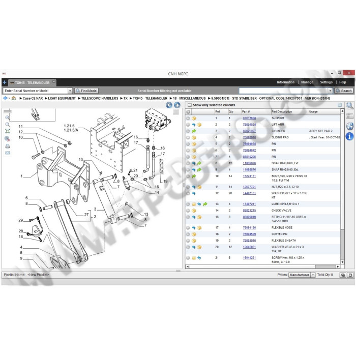 Case Construction CE North America EPC parts catalog 2014