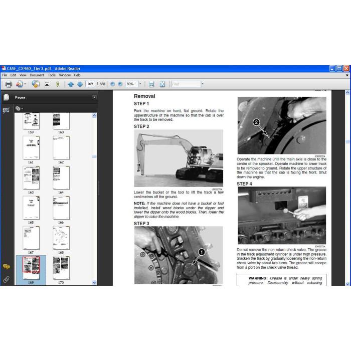 Case Crawler Excavator CX460 Tier 3 service manual