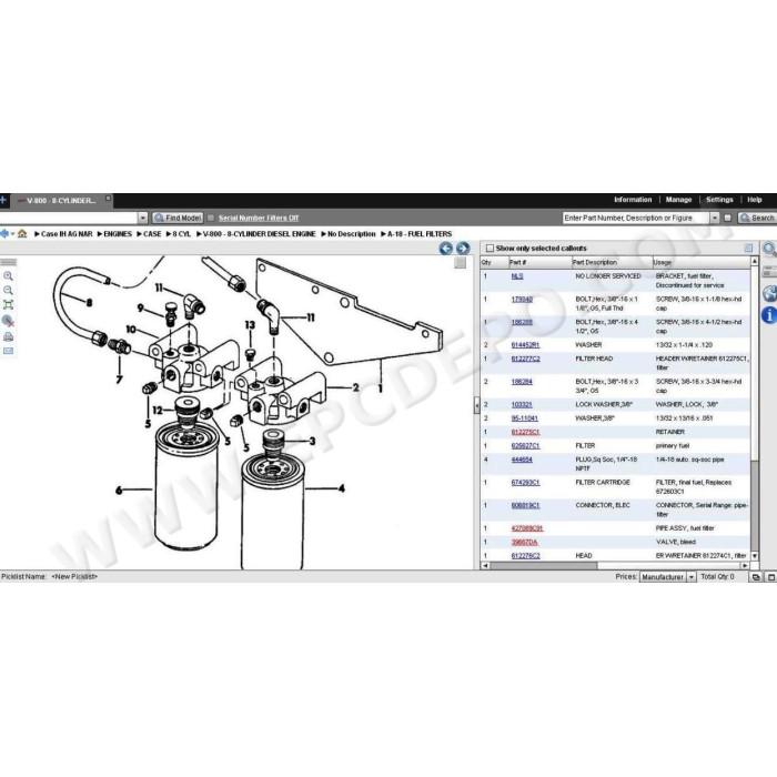 Case IH AG Agriculture North America EPC parts catalog 2019