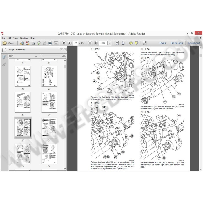 Case Backhoe Loader 580 590 595 695 L / N / T / SN / ST / SR service manual