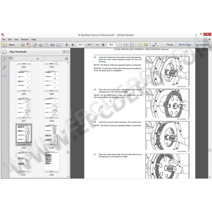 Case Backhoe Loader 580 590 595 695 L / N / T / SN / ST / SR service manual