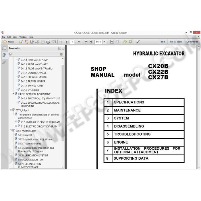 Case CX Mini Excavators service & repair manuals